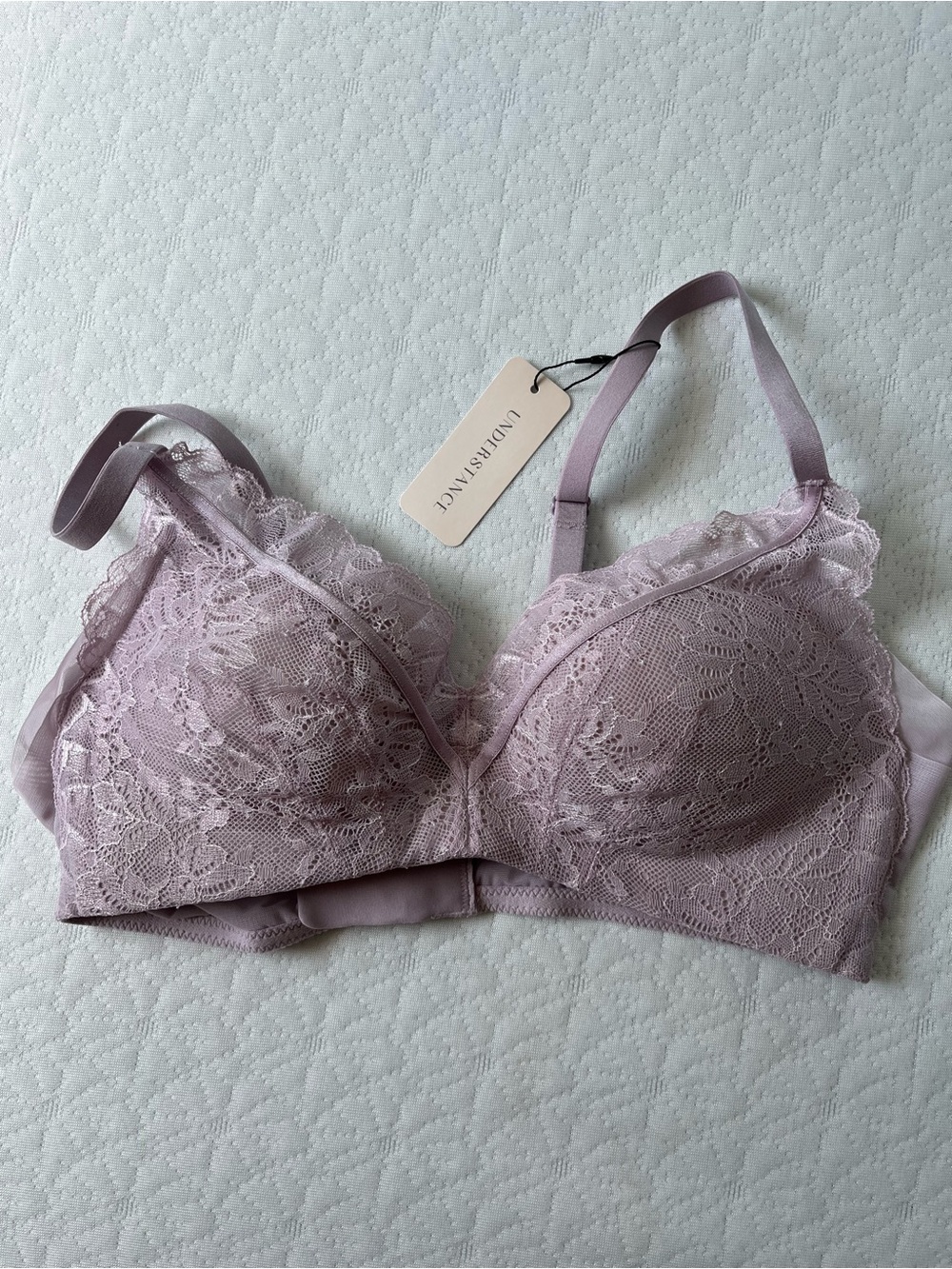 Lace Wireless Bralette in Dusty Lavender